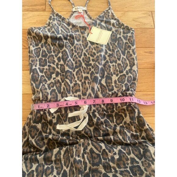 NWT Rolla Coster women's animal leopard print tied waist racerback romper small - Picture 5 of 9